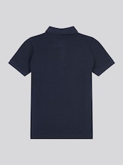 U.S. Polo Assn. Blue Boys 100% Cotton Texture Terry Polo Shirt - Image 2 of 3