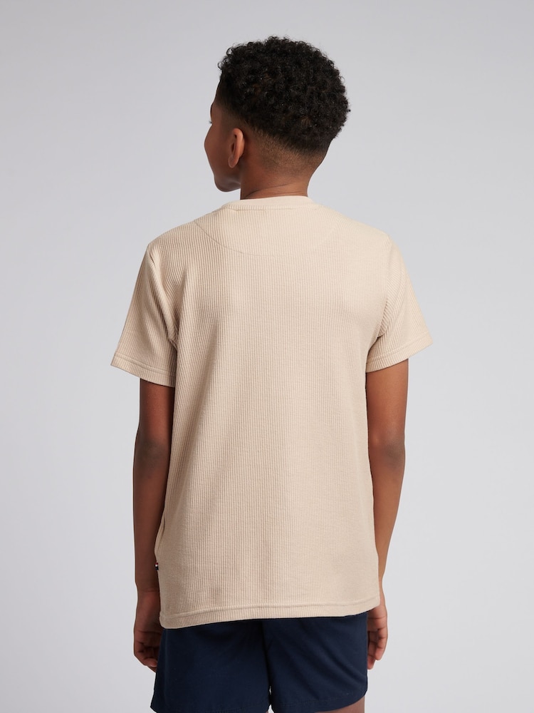 U.S. Polo Assn. Natural Boys 100% Cotton Vertical Texture T-Shirt - Image 4 of 5