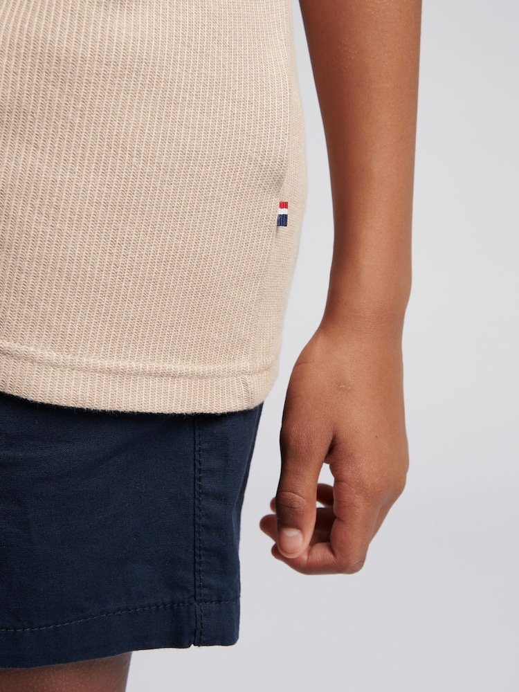 U.S. Polo Assn. Natural Boys 100% Cotton Vertical Texture T-Shirt - Image 5 of 5