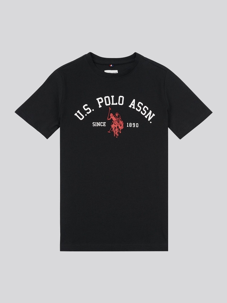 Negru - U.S. Polo Assn. Tricou pentru băieți 100% bumbac cu imprimeu Signature Arc - Image 5 of 7