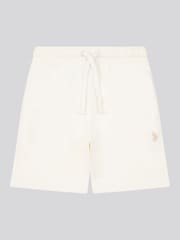 U.S. Polo Assn. Cream Boys 100% Cotton Double Horsemen Sweat Shorts - Image 6 of 9