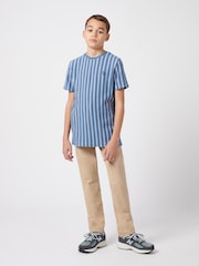 U.S. Polo Assn. Blue Boys Vertical Texture T-Shirt - Image 3 of 7