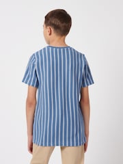 U.S. Polo Assn. Blue Boys Vertical Texture T-Shirt - Image 4 of 7