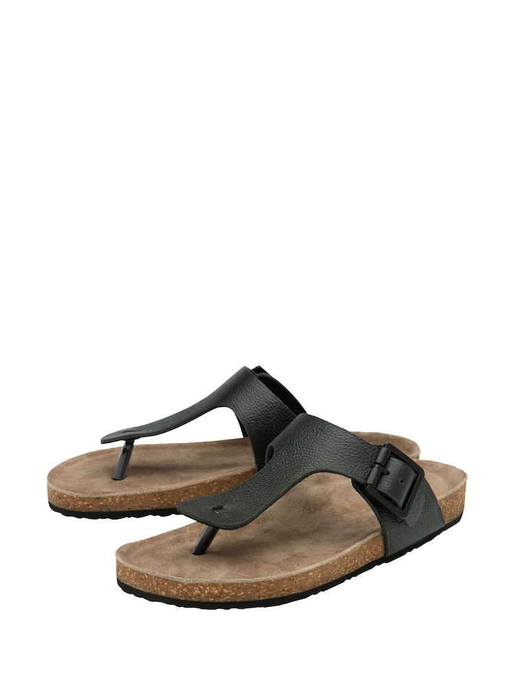 Ravel Black Toe Post Mule Sandals - Image 2 of 4