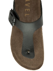 Ravel Black Toe Post Mule Sandals - Image 4 of 4