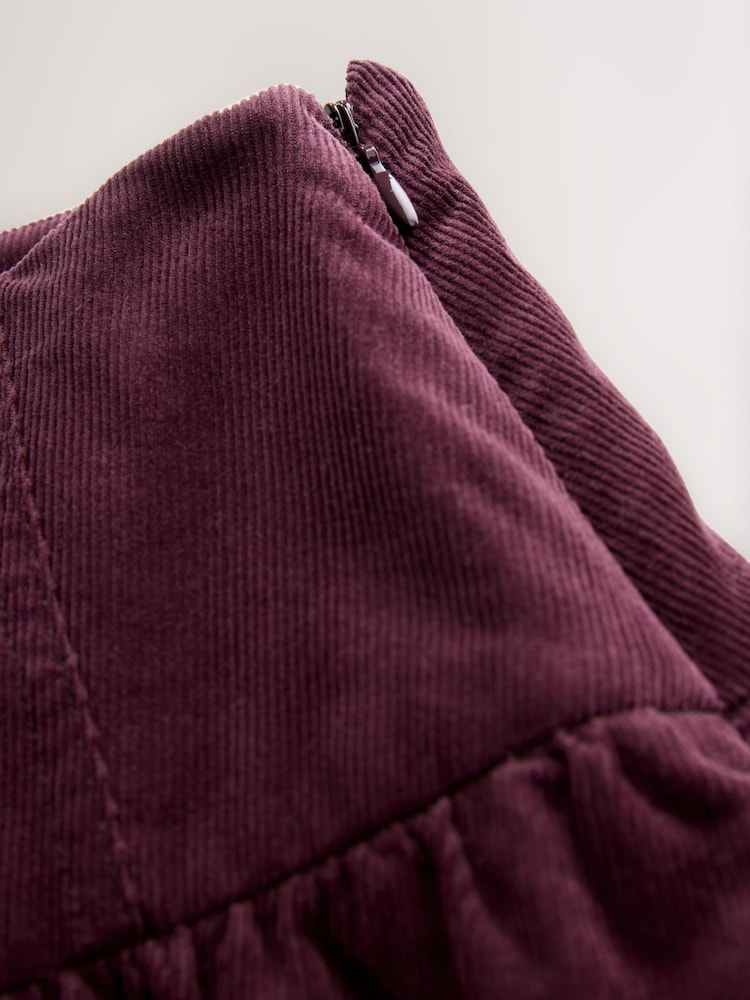 Burgundy Red Dropped Waist Corduroy Midi Skirt - Image 2 of 3 Burgundy Red Dropped Waist Corduroy Midi Skirt - Image 2 of 3