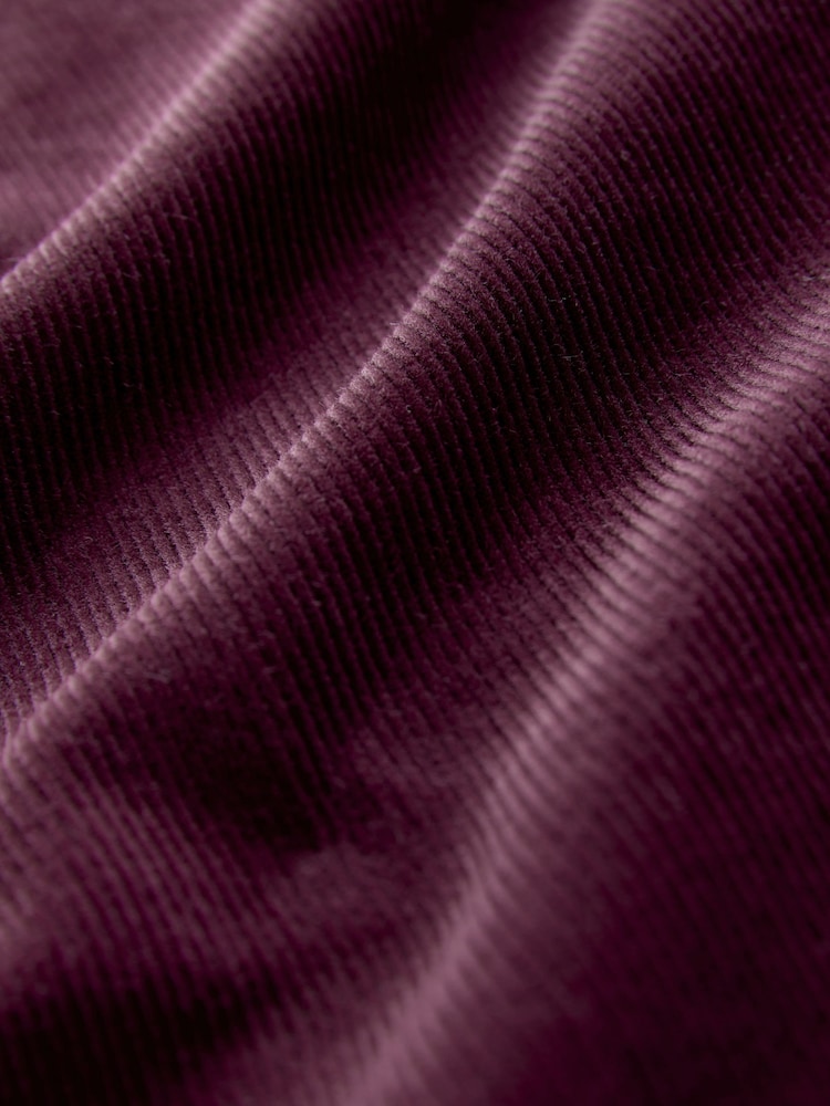 Burgundy Red Dropped Waist Corduroy Midi Skirt - Image 3 of 3 Burgundy Red Dropped Waist Corduroy Midi Skirt - Image 3 of 3