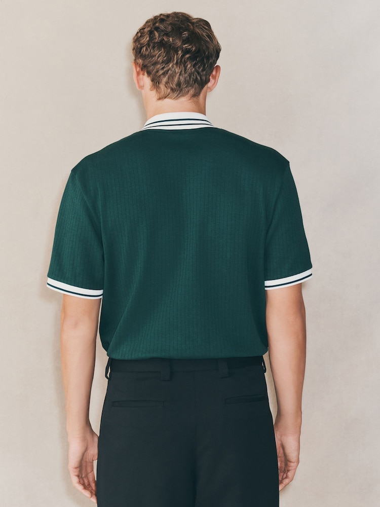 Green EDIT Trophy Neck Polo Shirt - Image 2 of 6