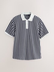 Blue EDIT Striped Short Sleeve Rugby Shirt - Image 6 of 9