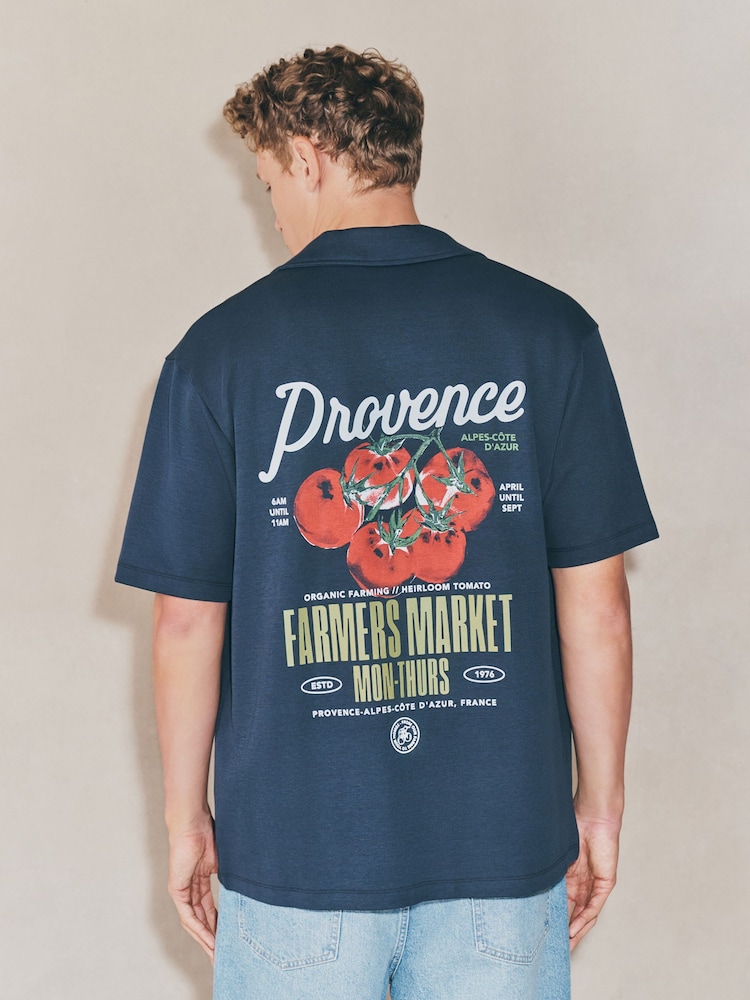 Navy EDIT Graphic Print Jersey Shirt - Image 1 of 5
