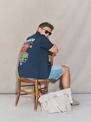 Navy EDIT Graphic Print Jersey Shirt - Image 4 of 5