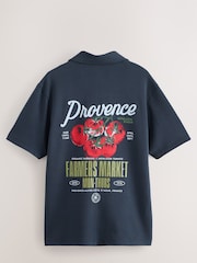 Navy EDIT Graphic Print Jersey Shirt - Image 7 of 9