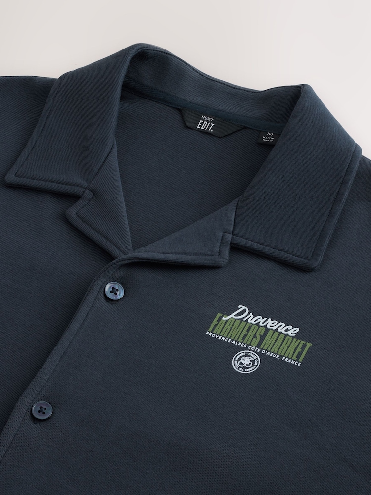 Navy EDIT Graphic Print Jersey Shirt - Image 9 of 9