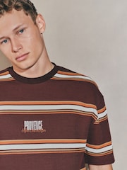 Brown/Orange EDIT Stripe T-Shirt - Image 1 of 7