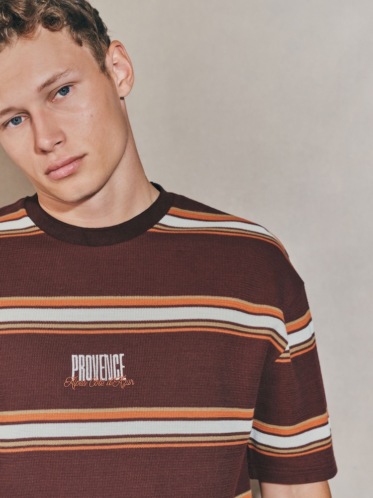 Brown/Orange EDIT Stripe T-Shirt - Image 1 of 7