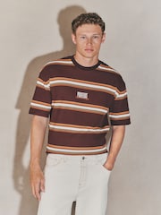 Brown/Orange EDIT Stripe T-Shirt - Image 2 of 7