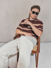 Brown/Orange EDIT Stripe T-Shirt - Image 4 of 7