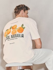 White Fruit Edit Relaxed Fit Graphic Print T-Shirt - Image 1 of 4