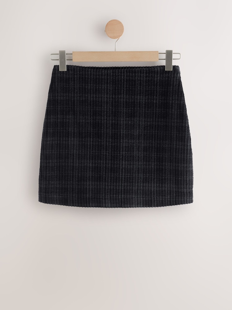 Black Check Cord Mini Skirt - Image 1 of 3 Black Check Cord Mini Skirt - Image 1 of 3