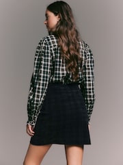 Black Check Cord Mini Skirt - Image 3 of 3