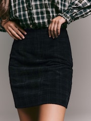 Black Check Cord Mini Skirt - Image 4 of 7