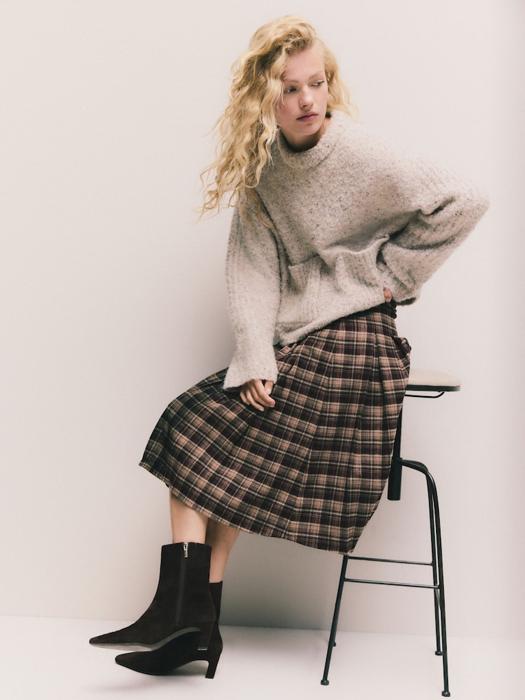 Red/Black Spliced - Check Knee Length Kilt Skirt - Imagen 2 de 10 Red/Black Spliced - Check Knee Length Kilt Skirt - Imagen 2 de 10