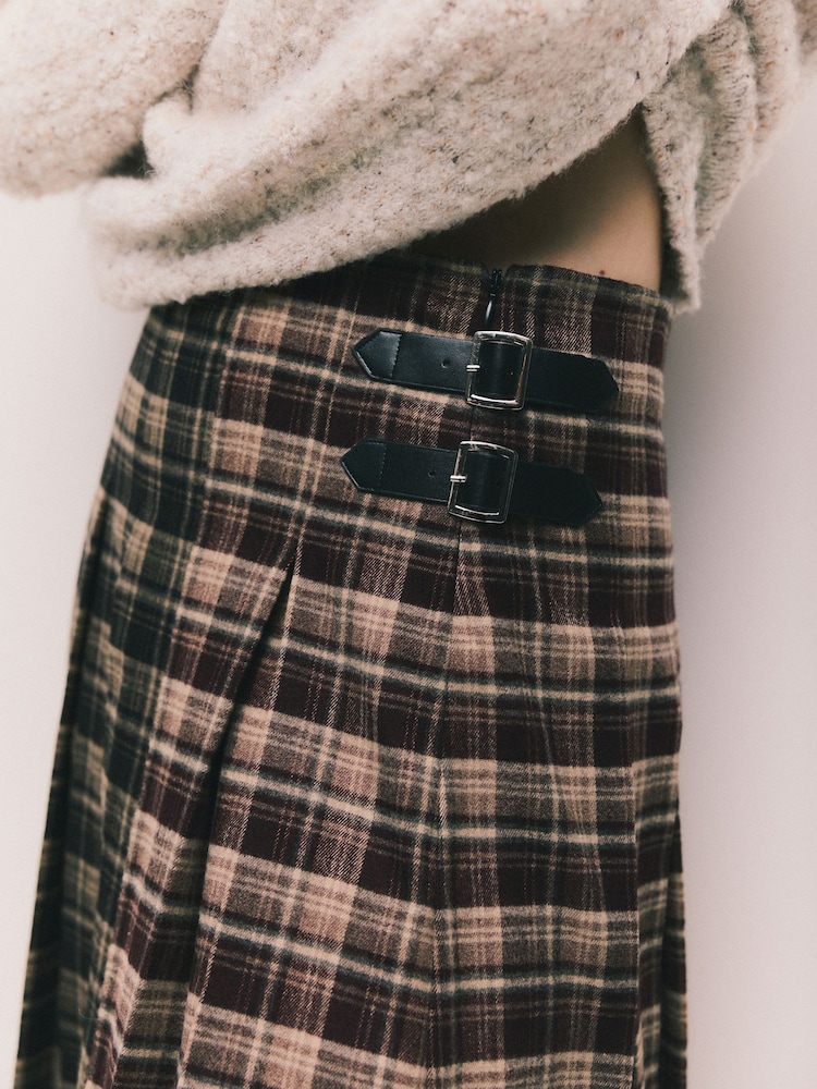 Knee Length Plaid Skirt Next Plaid Pencil Skirt Custom Made To