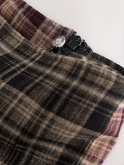 Red/Black Spliced - Check Knee Length Kilt Skirt - Imagem 9 de 10