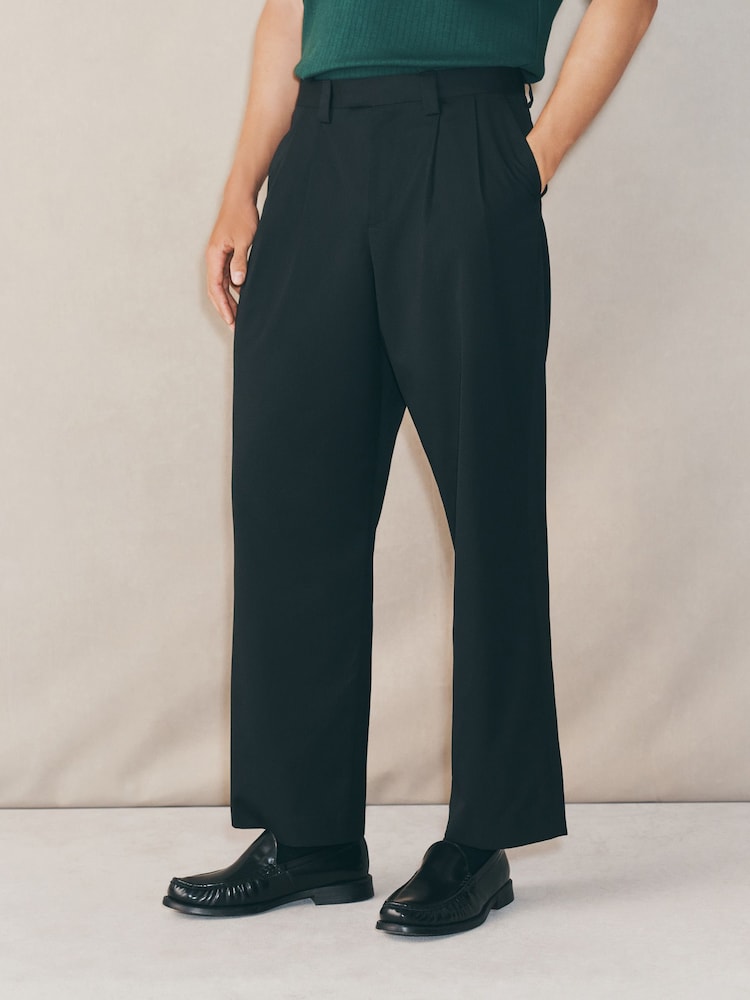 Black EDIT Pleat Front Formal Trousers - Image 1 of 11 Black EDIT Pleat Front Formal Trousers - Image 1 of 11
