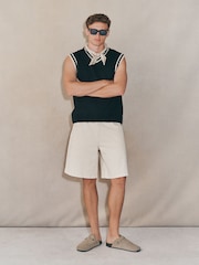 Black Regular Fit EDIT Tipped Knitted V-Neck Tank - Image 8 of 8