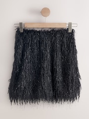 Black Faux Feather Mini Skirt - Image 6 of 8