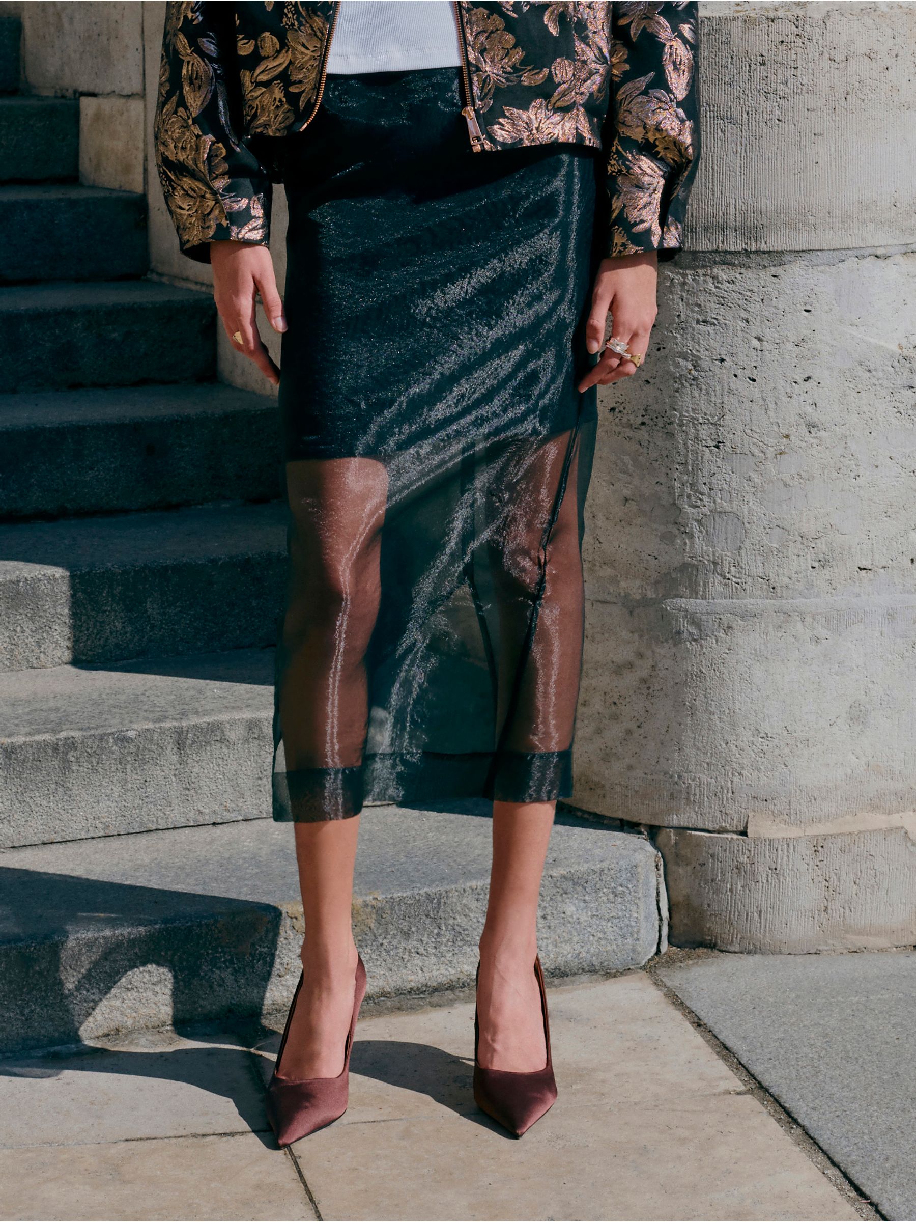 Buy Black Sheer Pencil Skirt from Next USA