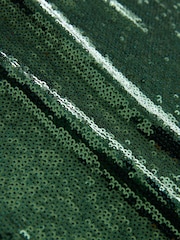 Green Sequin Midi Skirt With Lace Trim - Image 8 of 9