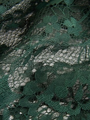 Green Sequin Midi Skirt With Lace Trim - Image 9 of 9