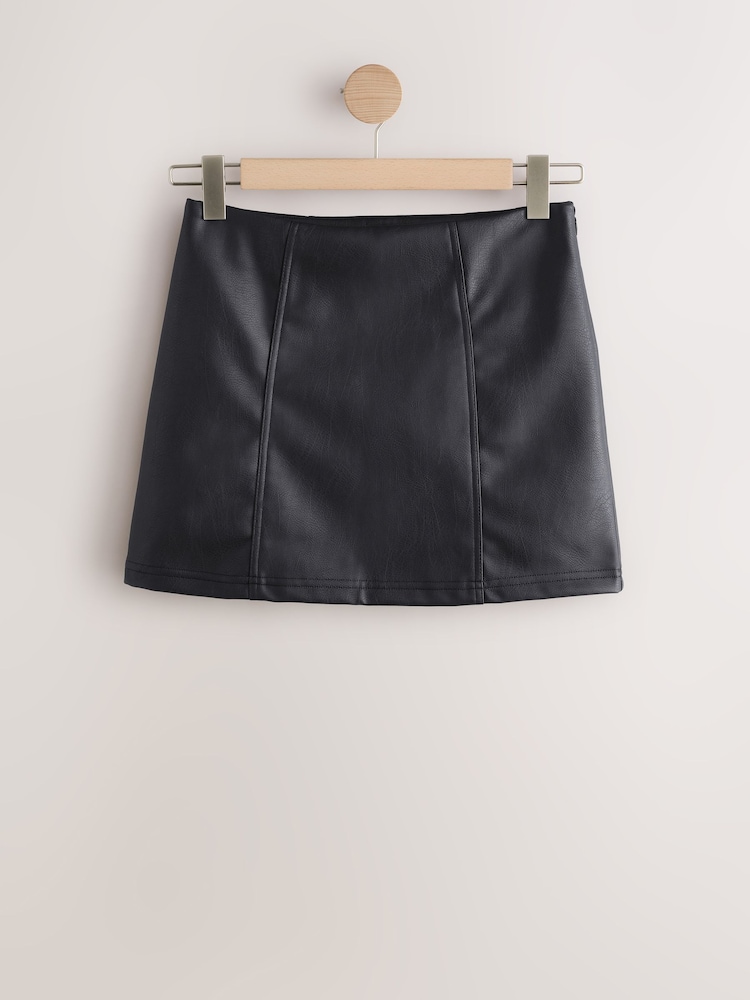 Mini-jupe Zara Femme En Faux Cuir Noir - Taille S - Occasion En Très Bon état