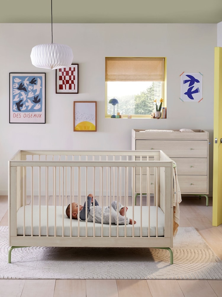 Mamas & Papas Moss Green Kinlay Nursery Cot Bed - Image 1 of 8