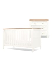 Mamas & Papas White Natural Wedmore 2 Piece Nursery Furniture Set - Image 5 of 7