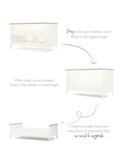 Mamas & Papas White Natural Wedmore 2 Piece Nursery Furniture Set - Image 6 of 7