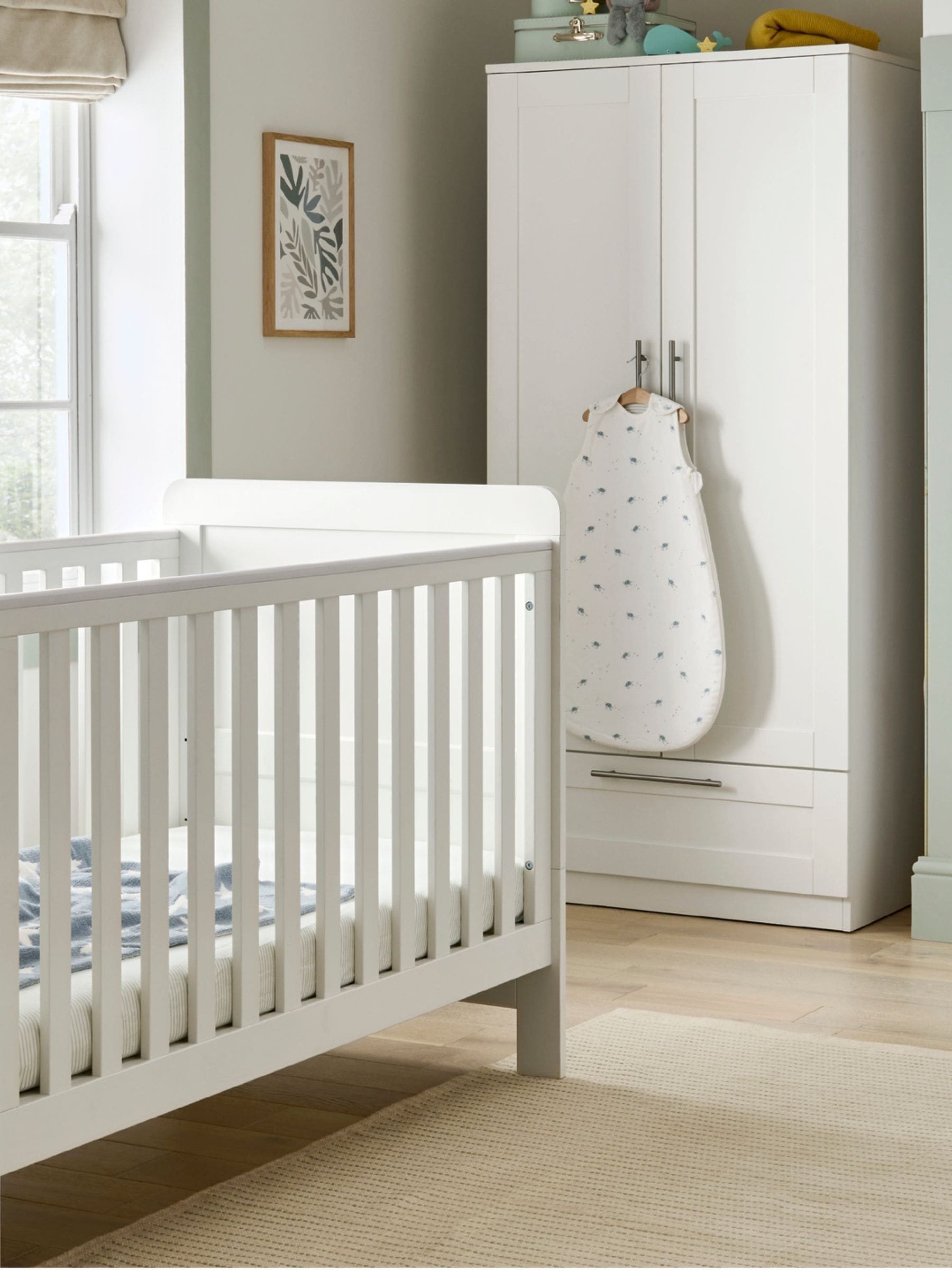 Mamas & Papas Unisex Toddler White Hampden Nursery Cot Bed