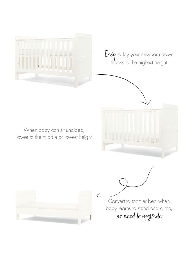 Mamas & Papas White Hampden Nursery Cot Bed - Image 7 of 7
