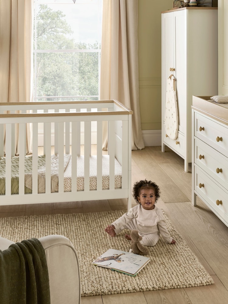 Mamas & Papas 3 Piece White Natural Wedmore Nursery Furniture Set - Image 2 of 12