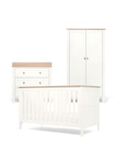 Mamas & Papas 3 Piece White Natural Wedmore Nursery Furniture Set - Image 9 of 12