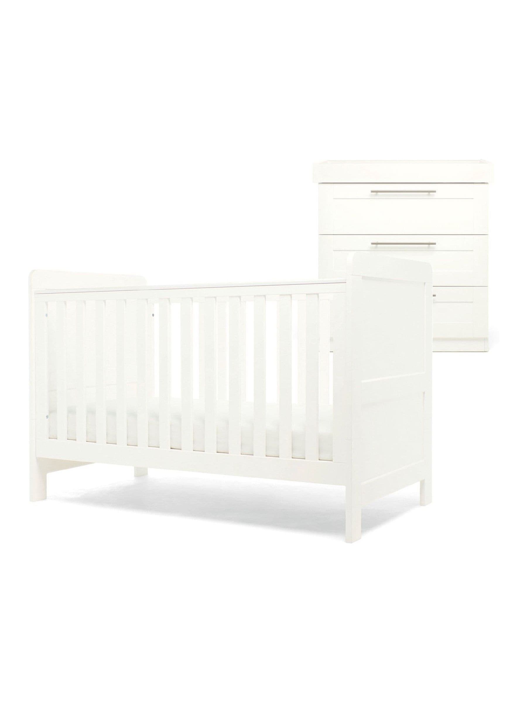 Mamas & Papas Hampden 2 Piece Cotbed Set - White - Cot/Toddler Bed & Dresser Changer - Image 6