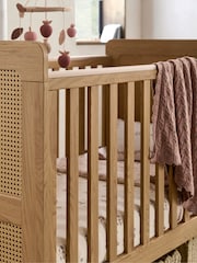 Mamas & Papas Rattan Oak Esna Rattan Nursery Cot Bed - Image 2 of 9