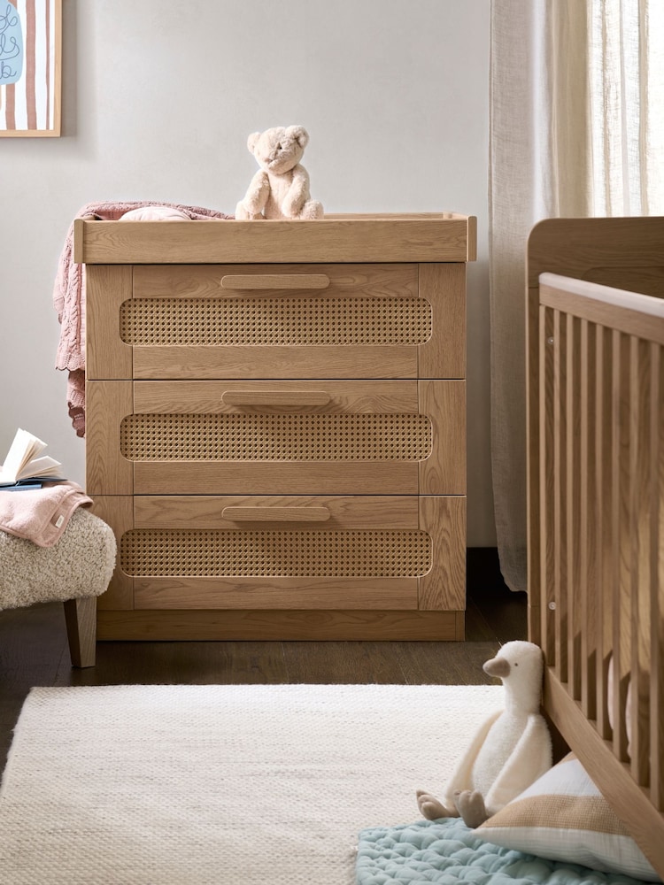 Mamas & Papas Rattan Oak Esna Rattan Nursery Dresser Changer - Image 1 of 5