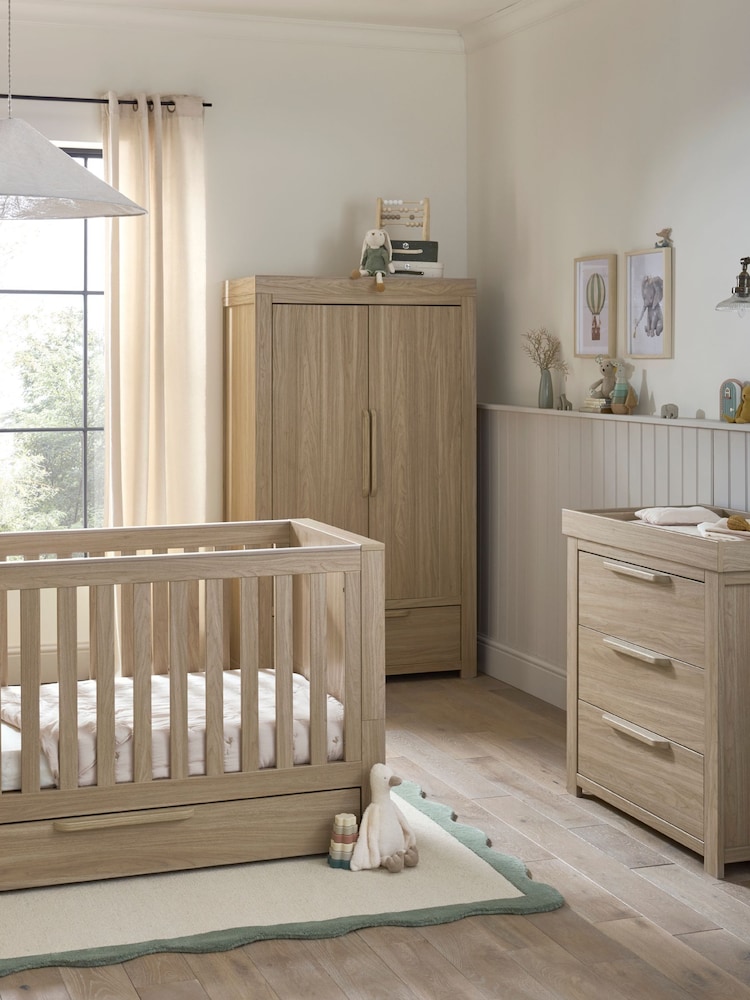 Mamas & Papas Natural Oak Franklin 3 Piece Nursery Furniture Set - Image 1 of 13