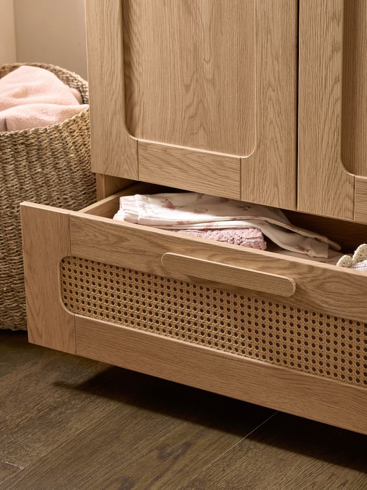 Mamas & Papas Rattan Oak Esna Rattan Nursery Wardrobe - Image 2 of 5
