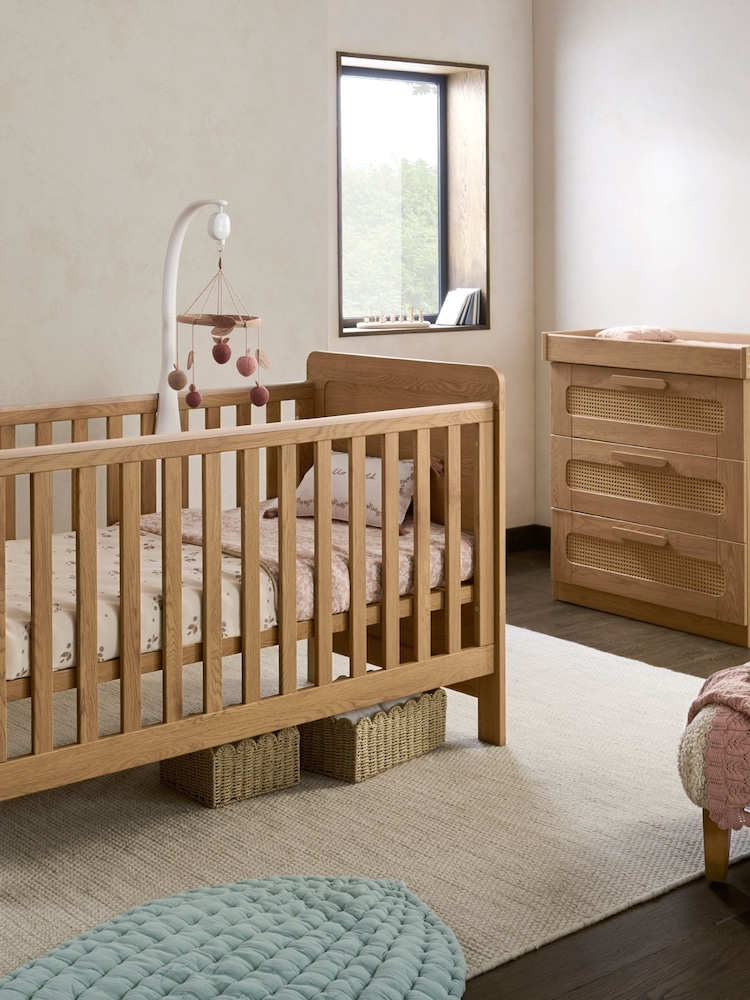 Mamas & Papas Rattan Oak Esna 2 Piece Rattan Nursery Furniture Set - Image 2 of 8