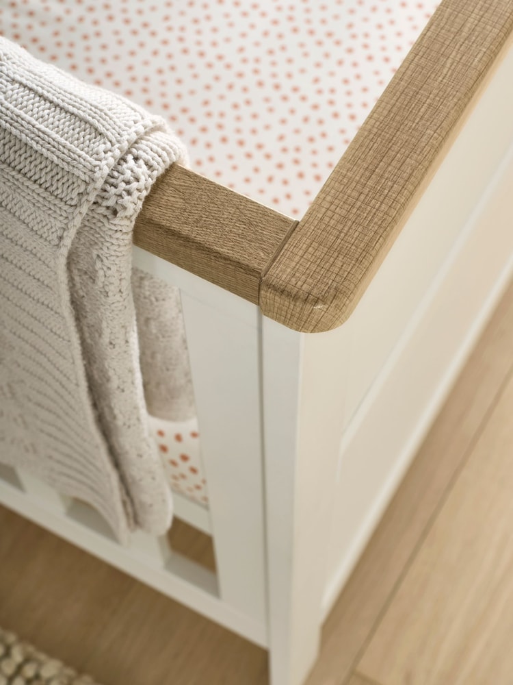 Mamas & Papas White Natural Wedmore Nursery Cot Bed - Image 2 of 3