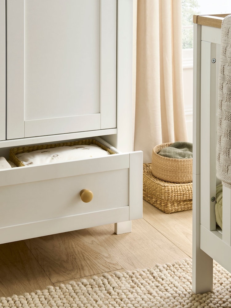 Mamas & Papas White Natural Wedmore Nursery Wardrobe - Image 2 of 5